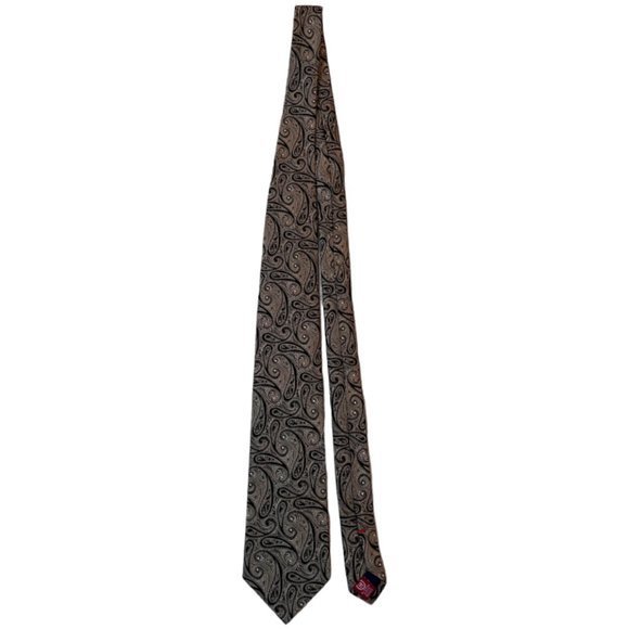 Chaps Men Tie Black and Gold Paisley - Picture 2 of 2